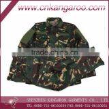 Men's 65% Polyester 35% Cotton Woven Olive Camouflage Military Uniform thumbnail-1