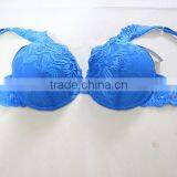 Women Elegant Blue Lace Push up Bra for Panama Market thumbnail-3