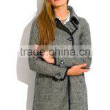 High Quality New Model Charcoal Gray Wool Blend Women's Coat thumbnail-2