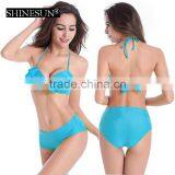 Hot Spring Bikini Swimwear 2017 Swimsuit Lotus Leaf Lace With Steel Swimsuit thumbnail-3