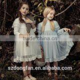 Baby Flower Girls Fall Lace Long Sleeve Chiffon Wedding Dress thumbnail-1