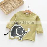 S60648B 2017 New Autumn Girls Boys Fashion Elephant Print Cotton Long Sleeve T-shirts Kids thumbnail-3