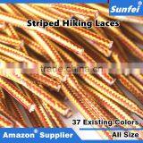 Outdoor Sports Hiking Slip Round Rope Shoelaces Bootlaces With Stripe Colors All Sizes - Metal Tip Boot Shoelaces thumbnail-5