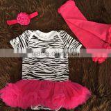 2015 New Zebra Baby Romper Tutu Romper Dress With Matching Headband and Leg Warmer thumbnail-1