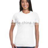 Wholesale Good Quality Pure Cotton Bulk Women Round Neck Plain t Shirt thumbnail-6