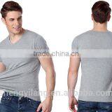 Mens Loose Large Size Modal Viscose Bodybuilding Tight Fit Dri Fit V-neck T-shirts thumbnail-1