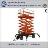 Steel Four Wheels Mobile Scissor Lift Table thumbnail-1