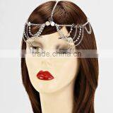 Multi Layers Rhinestone Crystal Wave Tassel Head Piece Sequined Hair Band Head Chain Jewelry thumbnail-2