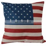 Fashion Low MOQ american national flag linen pillow cover wholesale digital printing car seat cushion cover