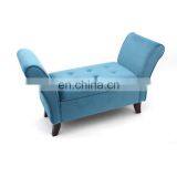Customized Home Furniture Large Wooden Seat Velvet Sofa Chair Bench Footstool With Big Storage Space thumbnail-3