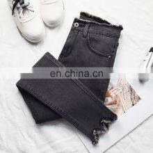 2020 Top Selling Soft, and Breathable Fashionable New Style Blue Black Gray Denim Ladies Pencil Pants Women Pencil Jeans/