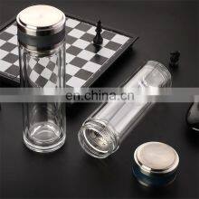 Glass Water Bottle Custom Logo With Stainless Steel Lid thumbnail-4