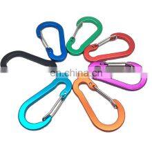 Wholesale Colorful 62 mm D Shape Aluminum Hook Carabiner Clip Keychain Climbing Carabiner For Camping Hiking Outdoor Accessories