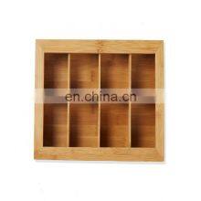High Quality New Design Premium Bamboo Tea Box With Lid 8 Storage Sections Kitchen & Tabletop Storage Bins Pantry Organizer thumbnail-2