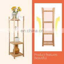 Deluxe 4-Tier Shelf Bamboo Freestanding Bathroom Towel Organizing Shelf thumbnail-3
