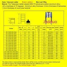 Single Blue Telescopic Ladder With Anti-slip Cushion thumbnail-2