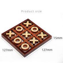 XO Checker Board Tic-Tac-Toe Chess Wooden Toys for Children thumbnail-1