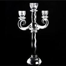 Wholesale Custom Crystal Glass Candle Holder Wedding Decor 3 Arms Candlesticks Crystal thumbnail-2