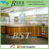 Retail Clinic Store Decoration, White Wooden Rack Shelves for Sale thumbnail-1