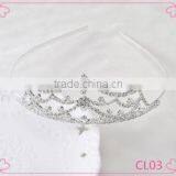 Silver Crystal Rhinestone Royal Princess Wedding Bridal Pageant Prom Tiara Crown thumbnail-1