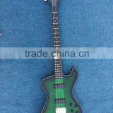 Musoo brand electric guitar custom Bass Guitar with neck-thru ebony fingerboard in Green