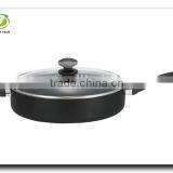 New Design Aluminum Non-stick Pressed/Forged Unique Frying Egg Pizza Pan Anodized Wok Skillet thumbnail-1