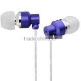 cheap wired colourful metal earphone for mobile phone