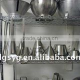 Chrome Wire Shelving for FOOD SERVICE STORAGE-with professional cooking materials