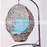 Outdoor garden hanging wicker egg chair