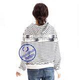 Custom Striped Pullover Sweatshirts Hoodies Women thumbnail-6