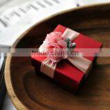 2015- Fantastic Elegant Square Candy Boxes With Flower and Ribbon thumbnail-1