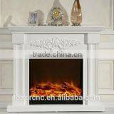 Cheap Wood Mantel Fireplace and Resin Log thumbnail-1