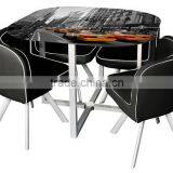 1 Table and 4 Chairs Dining Set Saving More Space thumbnail-4