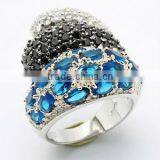 925 Silver Women Multi Color CZ Ring