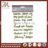 Fashion Word Sticker Glitter PVC Vinyl Crystal Plastic Sticker For Decoration