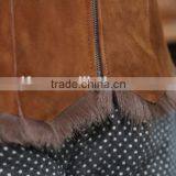 Fashion Design Double Face Shearing Lamb Fur Garment With Fox Fur Collar Detachable thumbnail-5