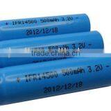 Rechargeable Lithium Batteries IFR14500 500mah 3.2v
