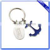 Zinc Alloy Silver Anchor Custom Shaped Metal Keychain