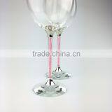 Wedding Gift Pink Crystal Goblet Coloured Long-stem Wine Glass thumbnail-5