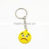 Custom Smiley Face Keychain/ Promotional Soft PVC Keychain/ Advertising Key Ring