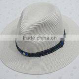 New Cheap Fashion Wholesale Striped White Paper Panam Customized Unisex Straw Hat thumbnail-5
