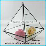 Wholesale Indoor Plant Rose Gold Geometrical Glass Terrarium With Metal Frame thumbnail-6