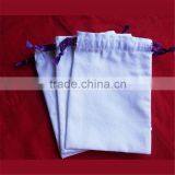 3.25 x 5 Muslin Bag With Yellow Double Drawstring thumbnail-1