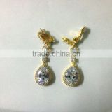 High quality cubic zirconia bridal Clip earrings
