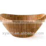 Unique Oval Spun Clear Boat Bamboo Salad Fruit Bowl thumbnail-1