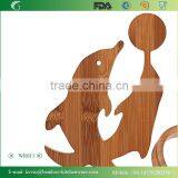 WR011/Natural Solid Bamboo Wine Rack Single Wooden Bottle Wine Glass Holder Antique Display Wine Bottle Holder thumbnail-2