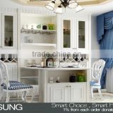 Homesung 2016 living room furniture white solid wood PVC wine cabinet
