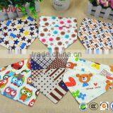 Double Layers Cotton Triangle Baby Bibs With Snaps