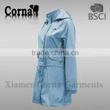 2016 New Style Women Leisure Long Raincoat Jacket With Hood thumbnail-4