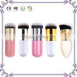 Cosmetic Wood Handle Synthetic Hair Round Dispensing Powder Brush Foundation for Girl thumbnail-1